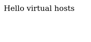 Hello virtual hosts